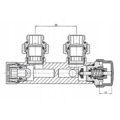 DUOPLEX DOLNY 50 ZAWÓR DO GRZEJNIKA KOMPLET CZARNY